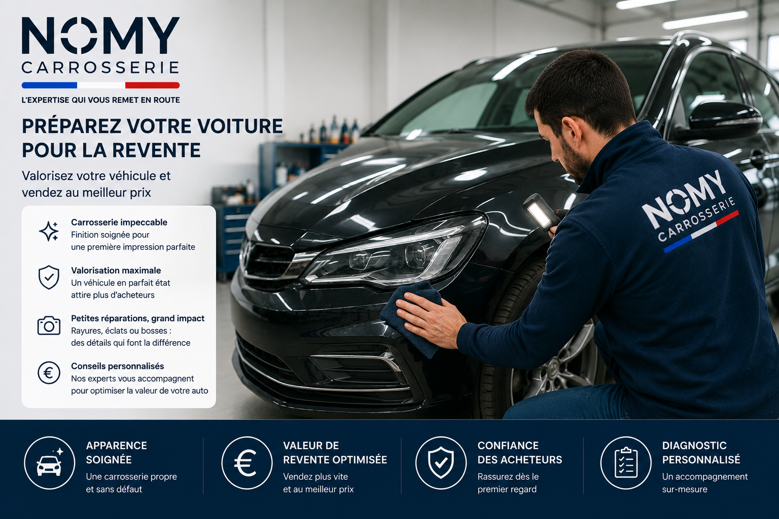 Préparer sa voiture pour la revente : l'impact de la carrosserie — Carrosserie NOMY (06)